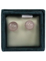 Boucles d'oreilles perle de quartz rose - 6 mm - lot de 2 paires