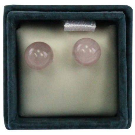 Boucles d'oreilles perle de quartz rose - 6 mm - lot de 2 paires