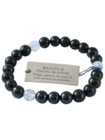 Bracelet perles rondes shungite et cristal de roche